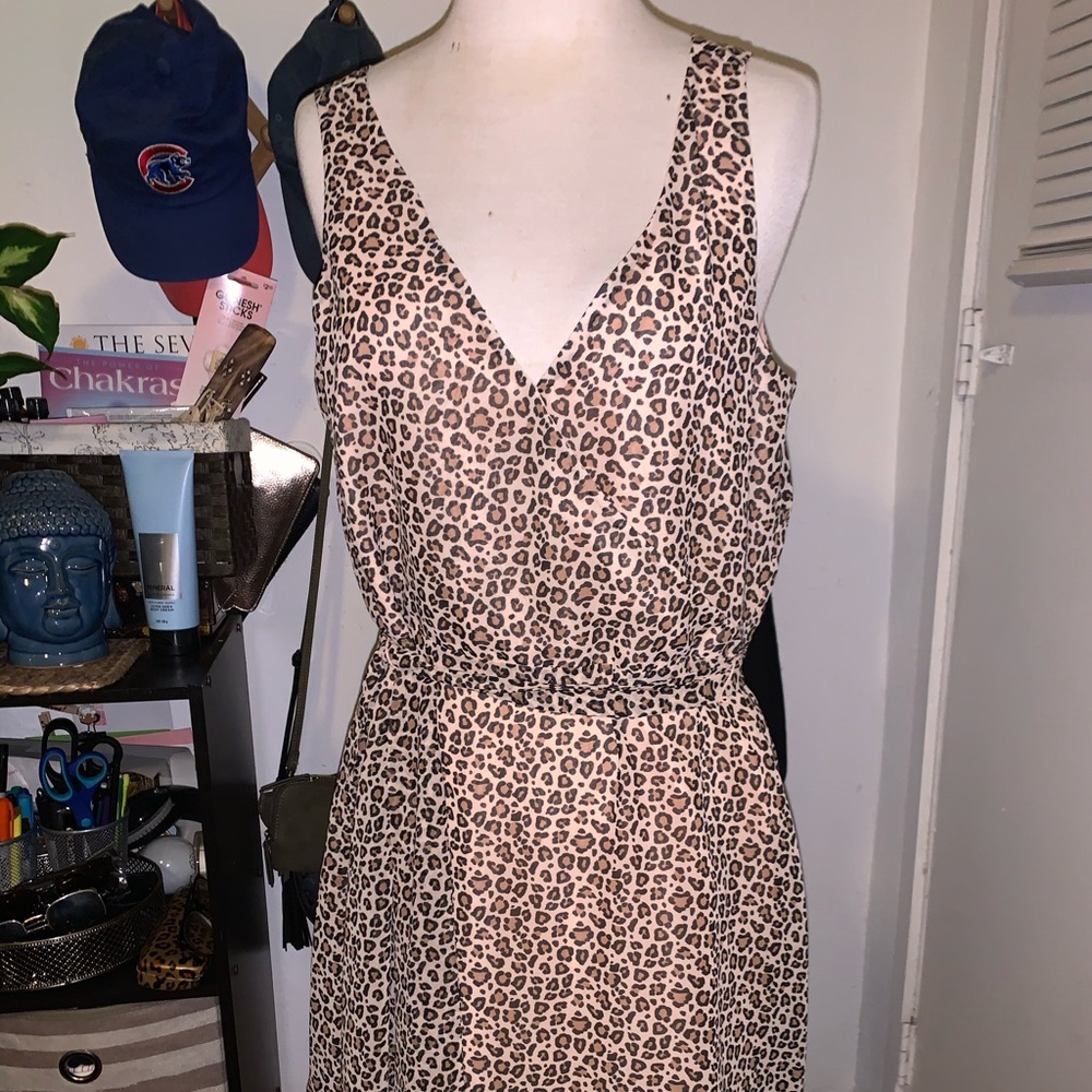 A New Day Brown/Light Pink Leopard Print Dress.